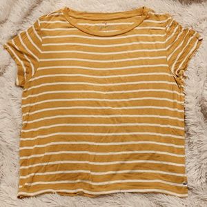 American eagle soft and sexy yellow striped tee